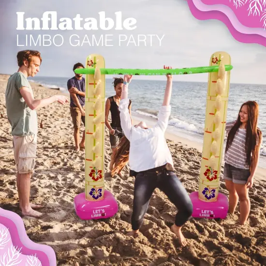 4E's Novelty Lua Limbo Game Set - Inflatable Limbo Sticks for Kids & Adults {6}