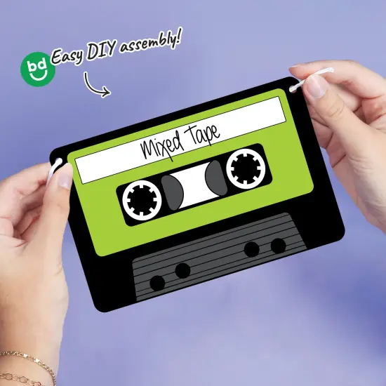 Big Dot of Happiness 80's Retro Garland Banner, Totally 1980s Party Decorations Banner, 30 Feet of Cord, 15 Double-Sided Paper Cassette Tapes {4}