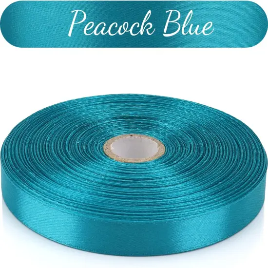 1/2 inch, Peacock Blue Ribbon for Gift Wrapping 50 Yards Perfect Wedding Party Wreath Sewing DIY Hair Accessories Decoration Floral Hair Balloons Other Projects (1/2 inch, Peacock Blue) {5}