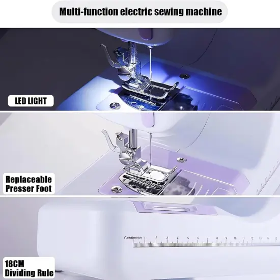 Sewing Machine For Beginners, Mini Sewing Machines, Included 2 Speed Foot Pedal, Portable Sewing Machines With 12 Built-In Stitch Patterns, (With Basic Sewing Kit) {5}