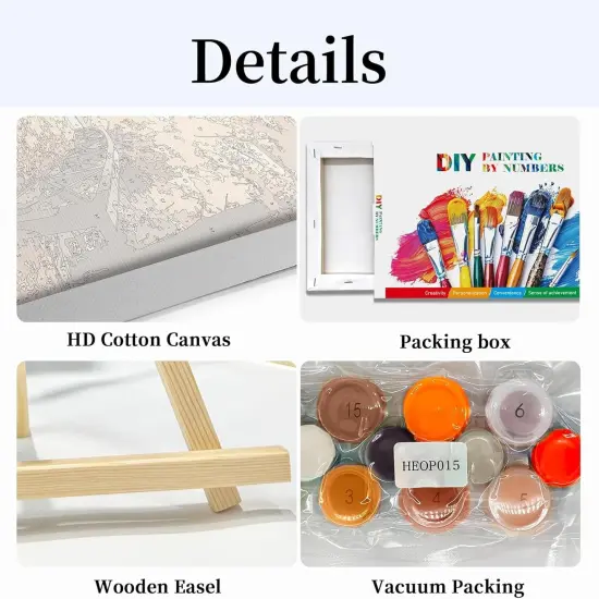 Framed Paint by Numbers Kit for Adults, Autumn Leaves Paint by Numbers Kit for Adults with Easel, DIY Landscape Paint by Number with Frame, Adult Paint by Number Kits Framed Canvas 8x12 Inch {5}