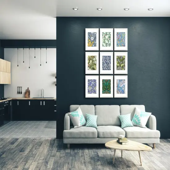 11x14 Picture Frame Set of 9 for Pictures 8x10 with Mat or 11x14 Without Mat, Wall Gallery or Tabletop display Photo Frames in White {5}