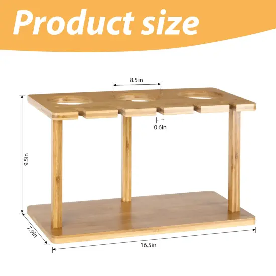 Wood Wine Rack And Wine Glass Holder Bottle Storage Stand Holder for Bar Kitchen {4}