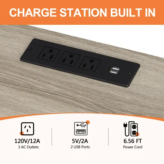 Farmhouse Style TV Cabinet Dresser with Outlet for Bedroom Living Room for 32/40/48/50 Inch TV {3}