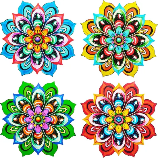 Metal Sunflower Wall Art Decorations - Handmade Outdoor Yard Garden and Indoor Outdoor Wall Decor, Creative Flower Hanging Set，Garden Decor for Outside {1}