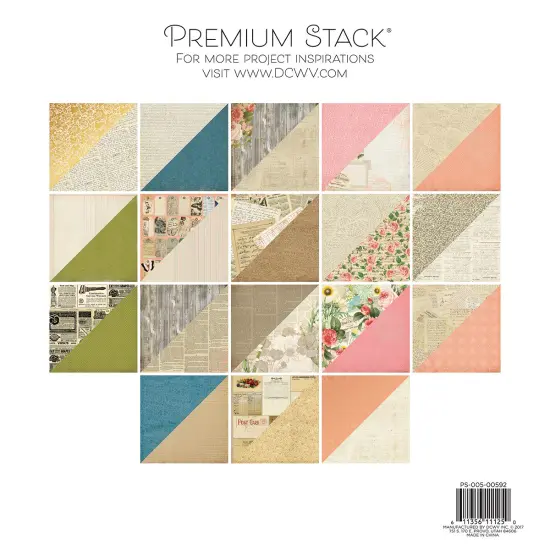 DCWV Double-Sided Cardstock Stack 12"X12" 36/Pkg-Preserved Paper, 18 Designs/2 Each {3}