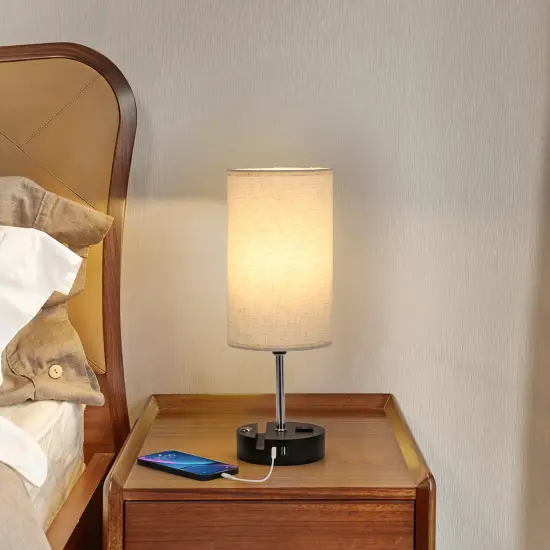 2pcs Touch Control Table Lamps with USB Ports Nightstand Lamp for Living Room {5}