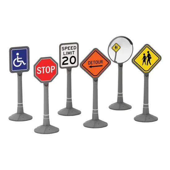 Kaplan Early Learning Company Jumbo Traffic Signs - Set of 6 {1}