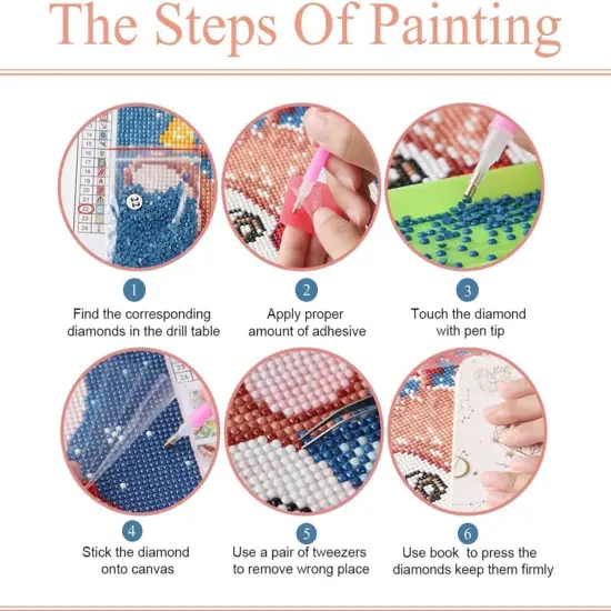 6 Pack Diamond Art Kits for Kids Beginners, DIY Cute Animals Diamond Painting Kits for Kids {5}