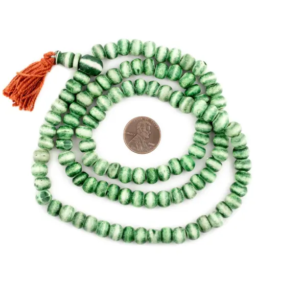 The Bead Chest Forest Green Rustic Bone Mala Beads (8mm) {2}