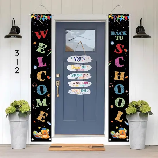 Welcome Back To School Banner Sign Backdrop(Back to School 2) {2}