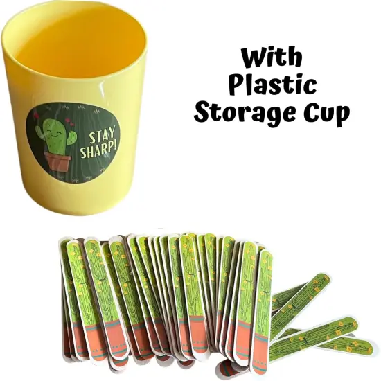 36 Pcs Cactus Flip Sticks with Storage Cup, Flip Name Sticks Counting Sticks Student Grouping Cactus Theme Flip Stick, Classroom Teacher School Supplies by 4E's Novelty {6}