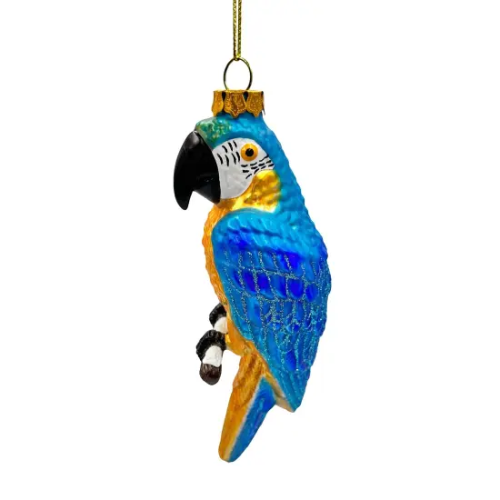 Colorful Parrot Glass Christmas Ornament, Unique Bird Holiday Tree Decor {5}