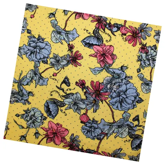 1 Yard Dotted Poppy Printed Spandex Fabric {4}