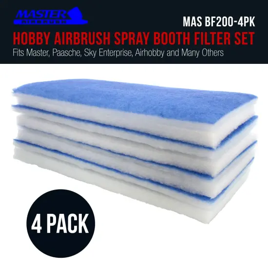 Filter Set for Portable Airbrush Spray Booth that Fits Master, Paasche, Sky Enterprise, Air Hobby and More (Pack of 4) {2}