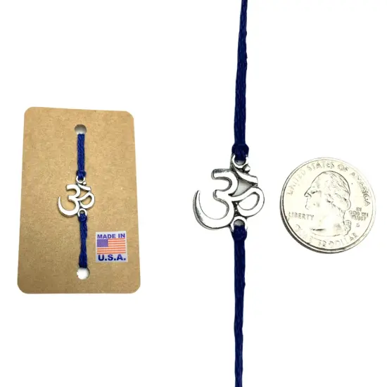 Assorted Om Raksha Bandhan Rakhi Memorial Bracelet, Red Thread Hindu Festival Bracelet for Sister and Brother Made in Usa {5}