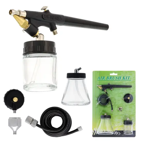 Master Economy E96 Single-Action External Mix Siphon Feed Airbrush Set with 0.5mm Tip Broad Spray Pattern & 5 ft. Air Hose {1}
