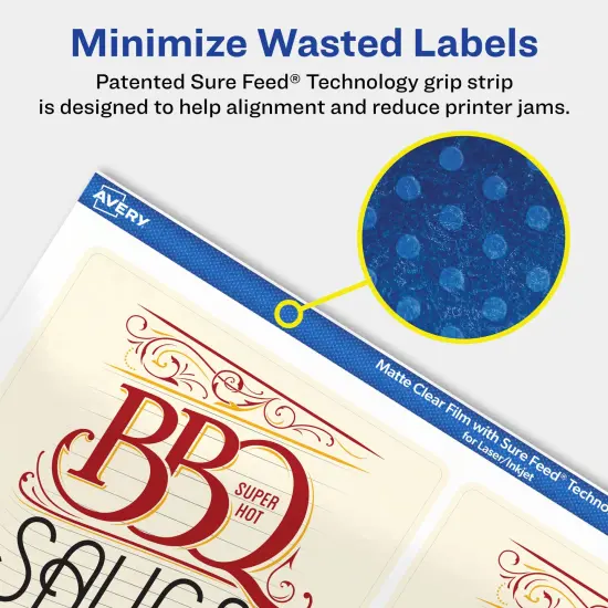 Avery Matte Clear Labels,4-3/4" x 3-3/4" Rectangle {4}