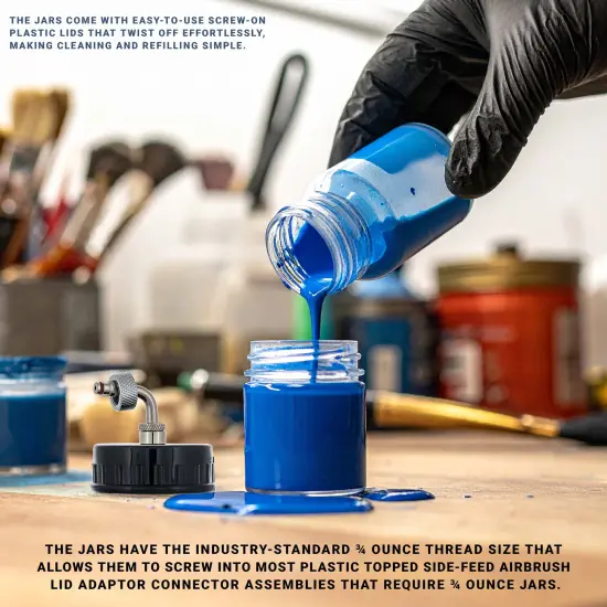 Master Airbrush Brand Box of 10-each TB-007 Empty 3/4-Ounce, (22cc) Glass Bottle for SB84 Side-Feed Mount Airbrush {5}