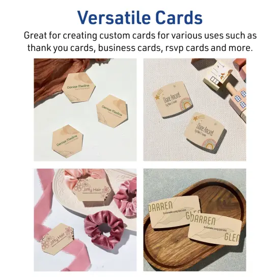 Avery Printable Hexagon Business Cards, Sure Feed Technology, 2-1/2" x 2-9/10", Matte Kraft Brown Cardstock, Print-to-The-Edge, Laser/Inkjet Printable, 60 Total {4}