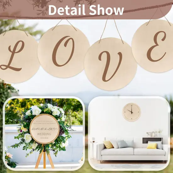 4Pcs 12 Inch Unfinished Wood Circles for Crafts {2}