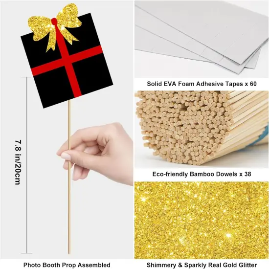 Graduation Photo Booth Props 2025 Graduation Decorations Class of 2025 Grad Party Supplies for College High School - Real Glitter {4}