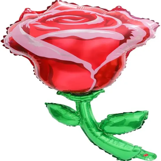 3D Red Rose Balloon Flower Decor Girls Pink Princess Supplies Romantic Decoration, 6 Pack Rose Foil Balloons {2}
