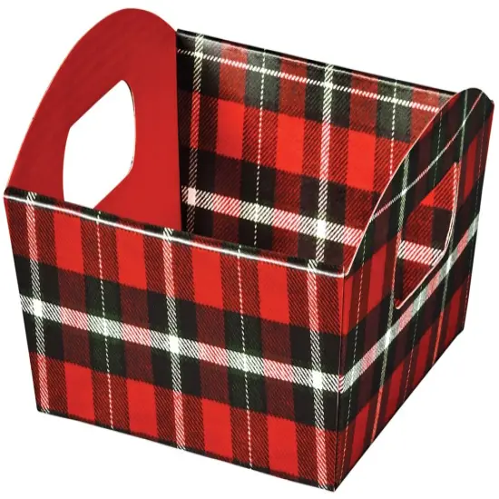 Pack/6: Christmas Plaid Presentation Trays - 11-1/4 x 7-1/2 x 2-1/2" {2}