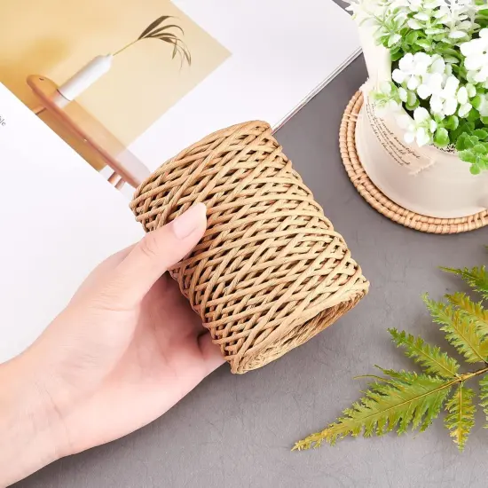 2mm 164ft(50m) Floral Iron Bind Stem Wire Paper Wrapped Rattan Rope Rustic Paper Twine for Flower Bouquets Wedding Gift Wrap Weaving Basket Vase Christmas Decoration, Light Brown {2}