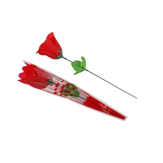 Artificial Roses Fabric Rose with Plastic Stem {3}
