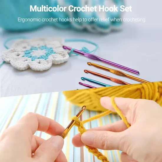 URWOOW 100 Pcs Crochet Hook Set {4}
