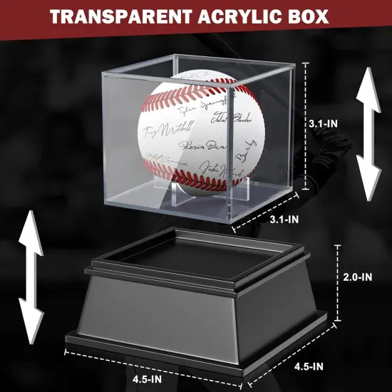 Baseball Display Case, Baseball Holder Display Case, Acrylic UV Protected Baseball Case for Display, Baseball Display Case for Autographed Baseball {3}
