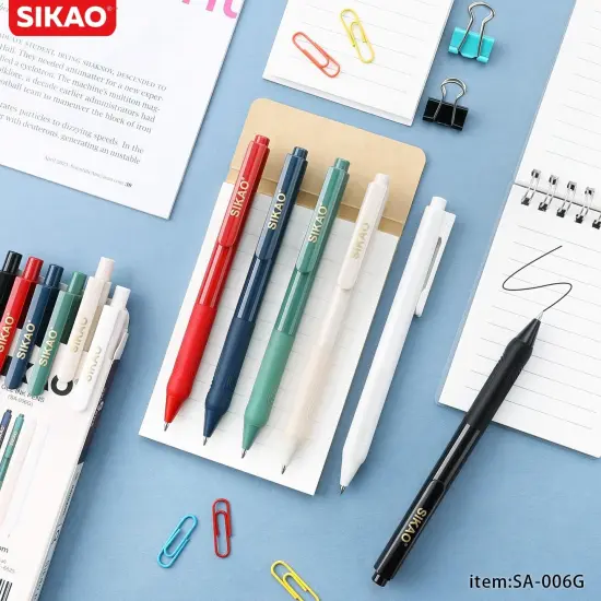 Gel Pens 12 Pack Premium Rollerball Gel Pens Black Ink Medium Point (0.7mm) Click Retractable Ballpoint Gel Pens Bulk Quick Dry Ink Super Soft Grip Smooth Writing for Journaling No Bleed {4}