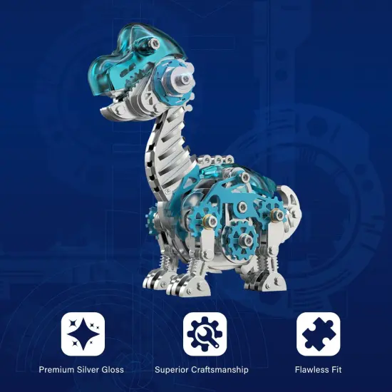 3D Metal Puzzles for Kids,3D Metal Model Kits Mechanical Dinosaur Model Brachiosaurus,Steel 3D Puzzles Stainless Steel Ornaments for Adults Home Decor {3}