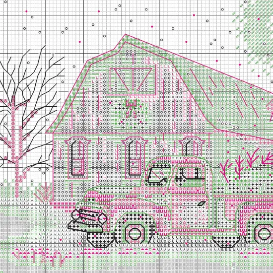 Dimensions Counted Cross Stitch Kit 18"X6"-Winter Farm {7}