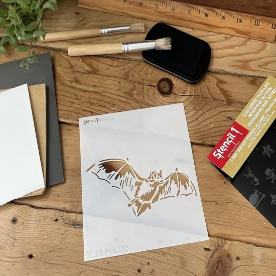 Stencil1 Bat Stencil - Durable Quality Reusable Stencils for Painting(Bat Stencil - 5.75" x 6") {4}
