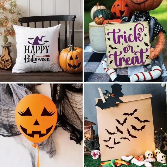 Halloween Stencils for Painting on Wood Crafts(16 Halloween Face) {1}