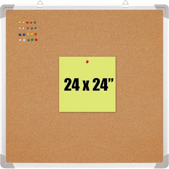 Cork Board Set - Bulletin Corkboard 24 x 24 inch(Cork 24x24") {1}