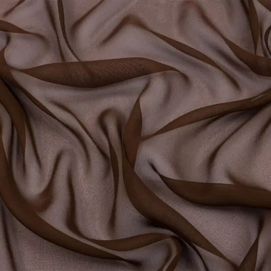 1 Yard Chocolate Premium Silk Chiffon Fabric Lightweight for Elegant Dresses 54 Inch Width {1}