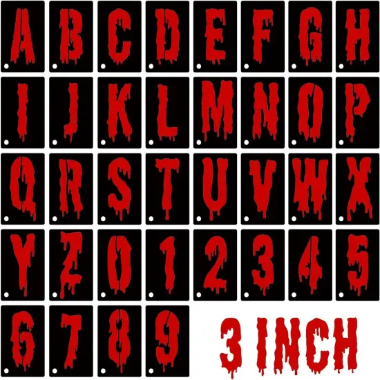 36 Pcs Halloween Letter Stencils(Style 4, 3 Inch) {1}