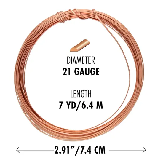 The Beadsmith Half-Round Craft Wire - Wire Elements - Medium Temper - 21 Gauge, 7 Yard Coil - Copper Color - Beading Wire Used for Jewelry Making, Wire Wrapping, and Other DIY Arts & Crafts {3}