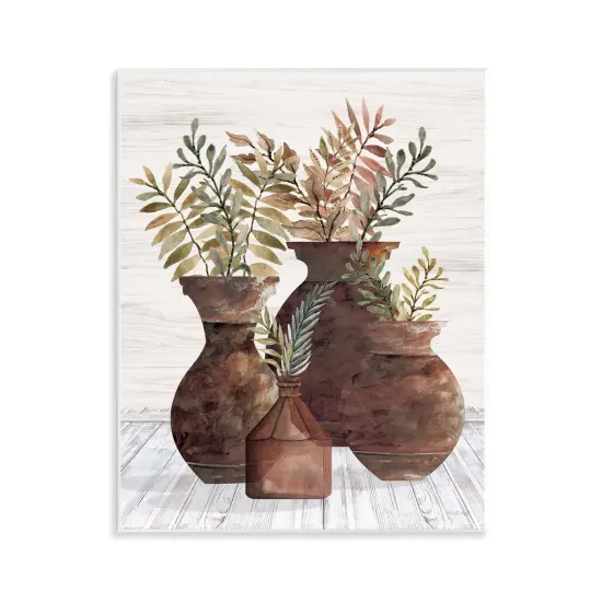 Stupell Industries Rustic Pottery Plants Wall Plaque Art Design by Cindy Jacobs {1}