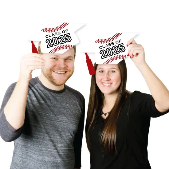 Big Dot of Happiness Grad Baseball - Grad Cap Decorations DIY 2025 Graduation Party Large Party Essentials - Set of 20 {4}