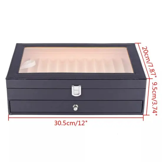 24 Fountain Pen Leather Display Box Holder Organizer Storage Collector Case {2}
