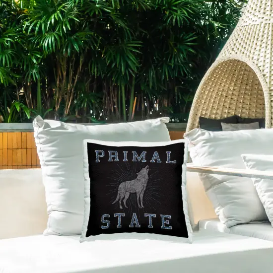 Primal Wolf State Outdoor Printed Pillow Design by Spirit Animals/Life Is High, 18 x 7 x 18 {2}