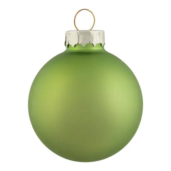 Northlight 2-Finish Christmas Glass Ball Ornaments - 1.75" (45mm) - Fern Green - 10ct {5}