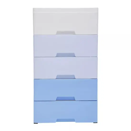 5 Drawer Dresser Chest Clothes Storage Modern Bedroom Closet Cabinet Plastic {4}