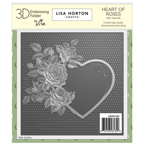 Lisa Horton Crafts Embossing Folder 6"X6"-Heart Of Roses {1}