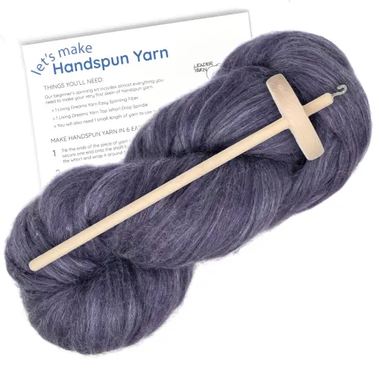 LEARN TO SPIN - Beginner's Spinning Kit with Drop Spindle and Merino/Silk Pencil Roving. Choose your color. Great gift idea Orchid {1}