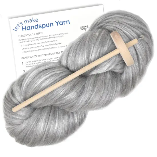 LEARN TO SPIN - Beginner's Spinning Kit with Drop Spindle and Merino/Silk Pencil Roving. Choose your color. Great gift idea Papyrus {1}